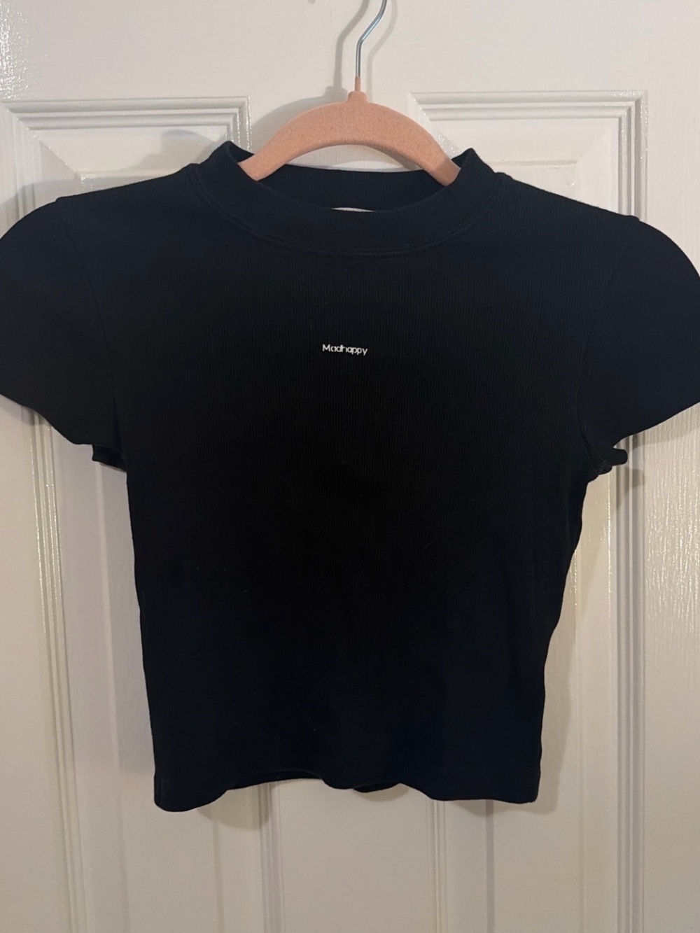 Madhappy Black Ribbed Crop Top